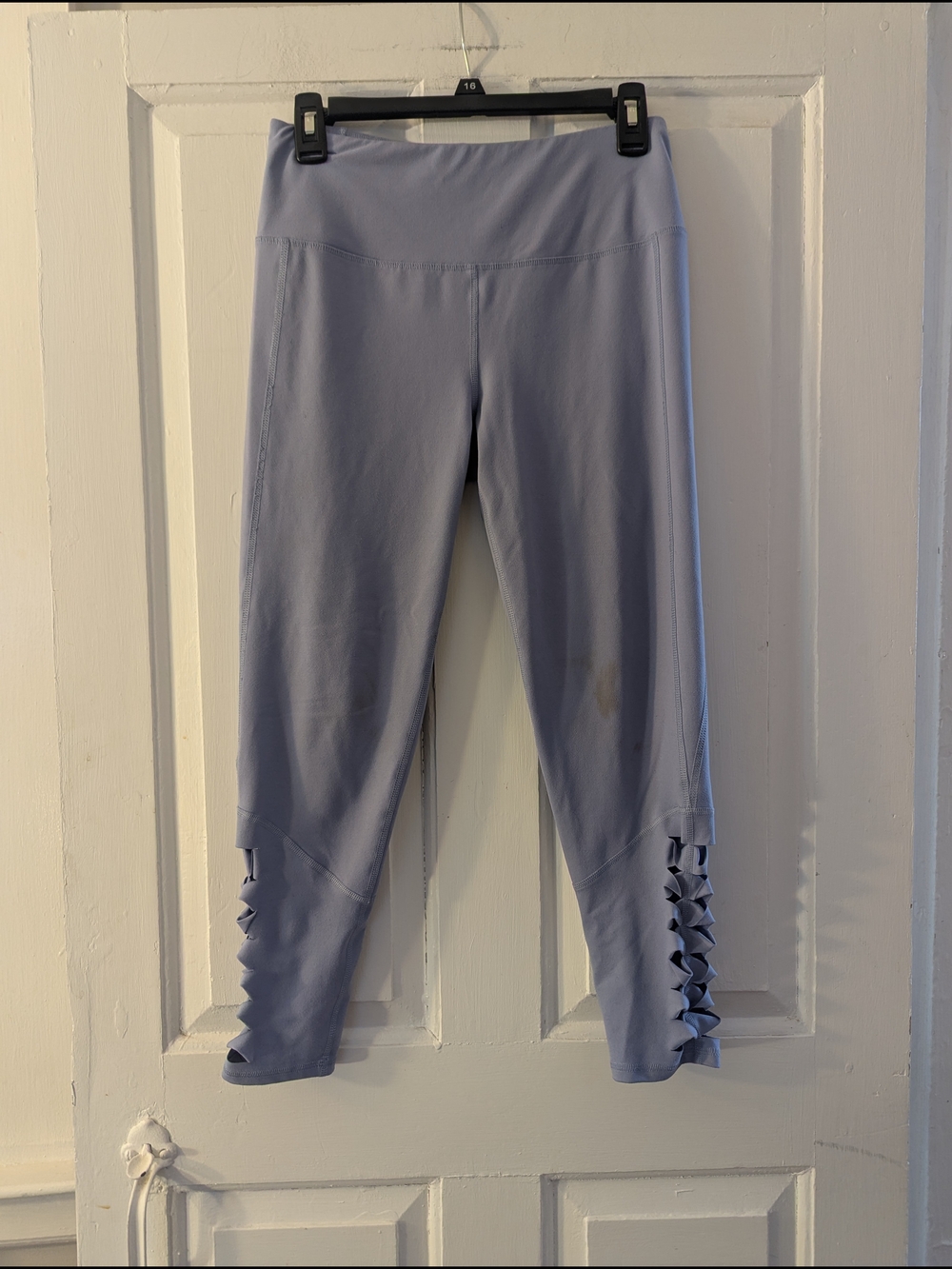 DSG Light Lavender Cropped Leggings with Side Lattice Detail